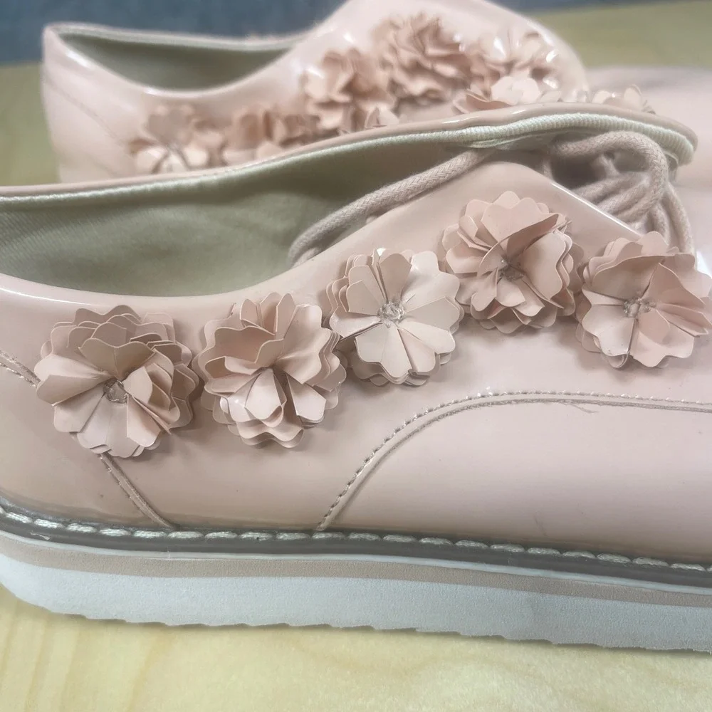Zara Girls Flower Oxford Dress Shoes Pink Size 6‎